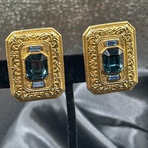 Beautiful Edwardian Style Rhinestone Earrings